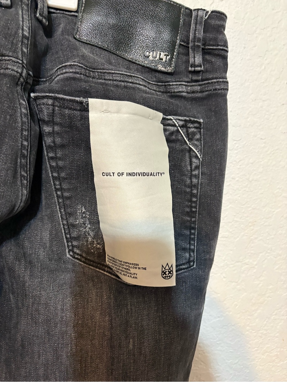 Cult of Individuality Heritage Denim New York Black Distressed Skinny Jeans - Picture 6 of 13